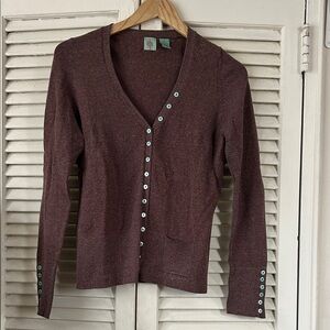 HWR Women's  Burgundy Cardigan Sweater from Anthropologie